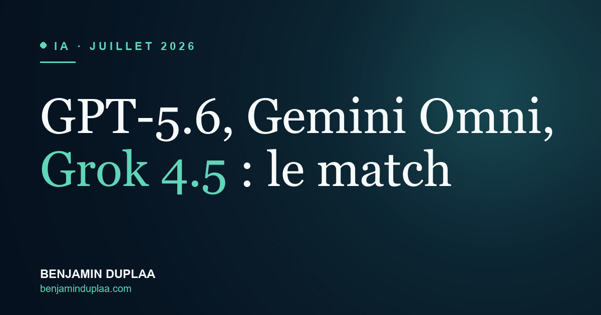 GPT-5.6, Gemini Omni, Grok 4.5 : ce qui change