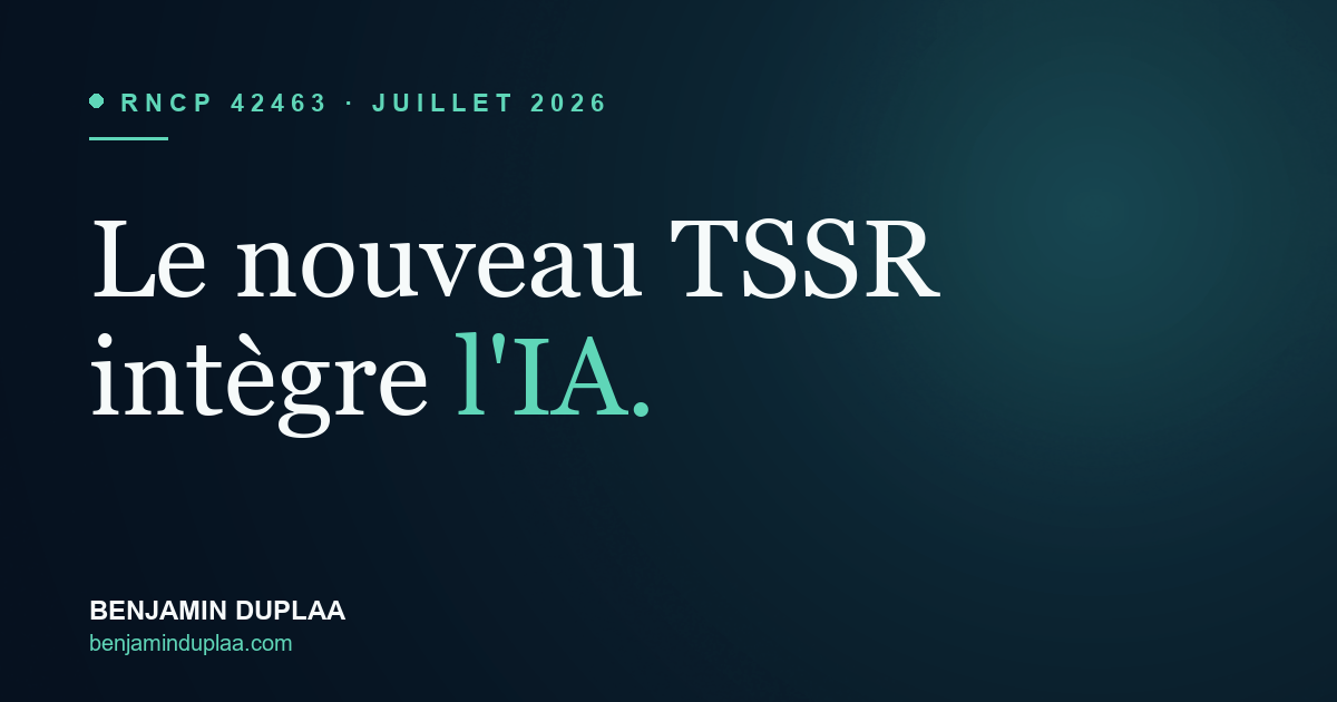 TSSR : le nouveau titre pro intègre l'IA