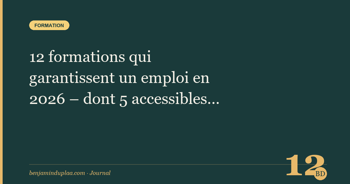12 formations qui garantissent un emploi en 2026 — dont 5 accessibles avec le CPF