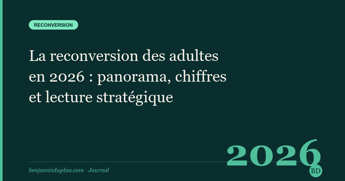 La reconversion des adultes en 2026 : panorama, chiffres et lecture stratégique