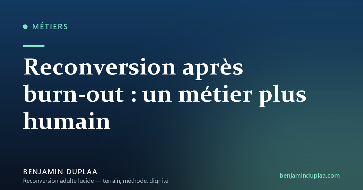 Reconversion après burn-out : un métier plus humain